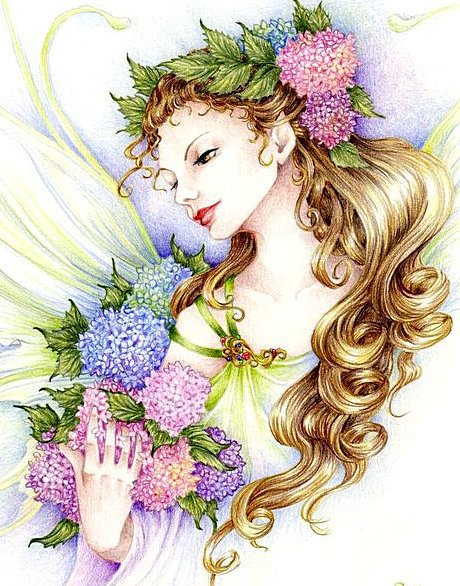 Фея цветочного куста - цветы, красота женщины, фэнтезт - оригинал