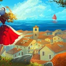 Схема вышивки «Ассоль и алые паруса»