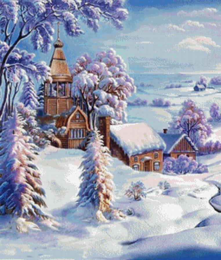 Зимний пейзаж - пейзаж, природа - предпросмотр