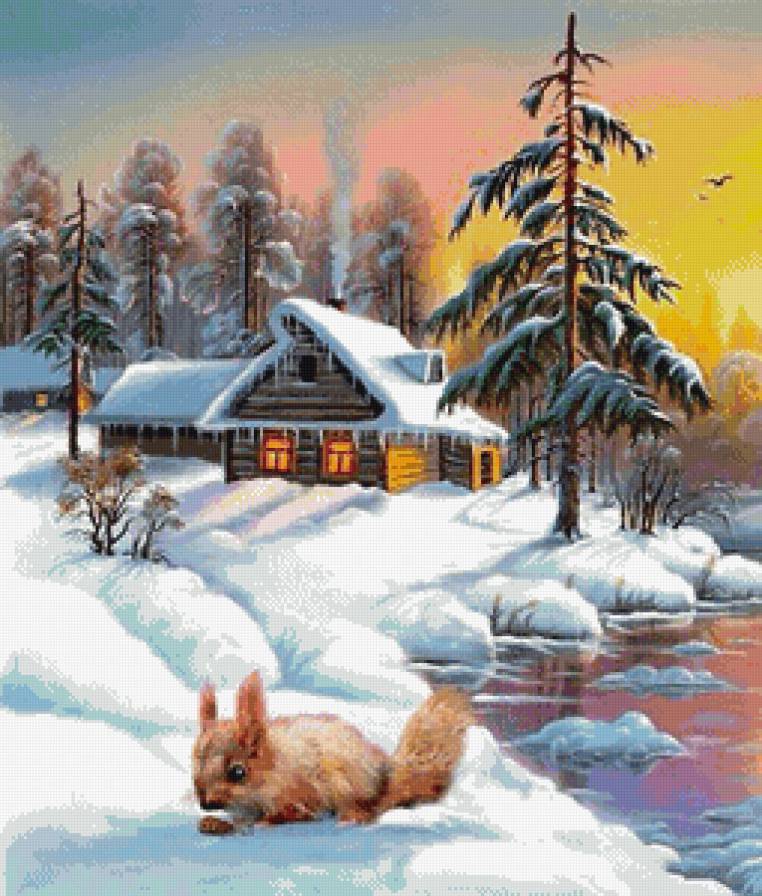 Зимний пейзаж - пейзаж, природа - предпросмотр