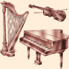 Схема вышивки «La musica en sepia»