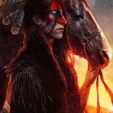 Схема вышивки «Индеец»