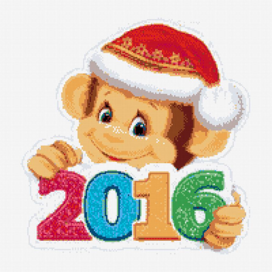 новогодняя обезьяна - предпросмотр