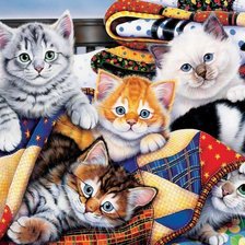 Схема вышивки «Котята»