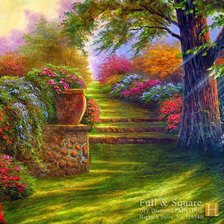 Схема вышивки «лесенка в лесу с цветами»