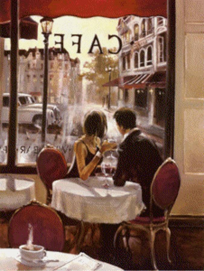 кафе,Брент Хейтон - мужчина и женщина, кафе - предпросмотр