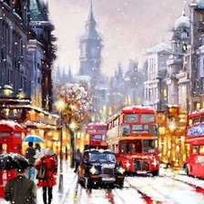 Схема вышивки «Снежный город»