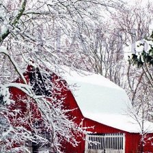 Схема вышивки «Зимний домик»