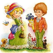 Схема вышивки «Влюбленная пара»