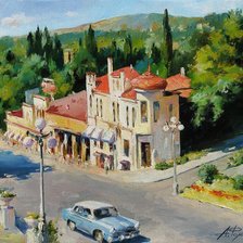 Схема вышивки «Приморский город»