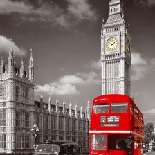 Схема вышивки «Автобус Лондон»