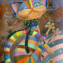 Схема вышивки «Радужный кот»