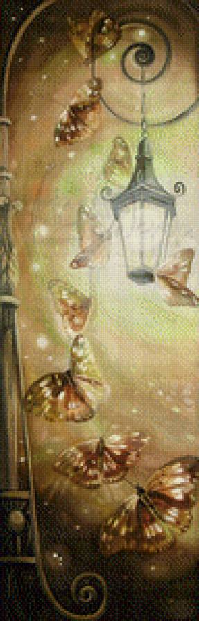 не одинокий фонарь - бабочки - предпросмотр