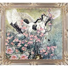 Схема вышивки «журавли»