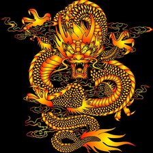 Схема вышивки «Дракон для стула»