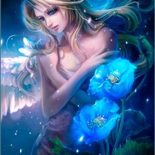 Схема вышивки «Девушка в голубом»