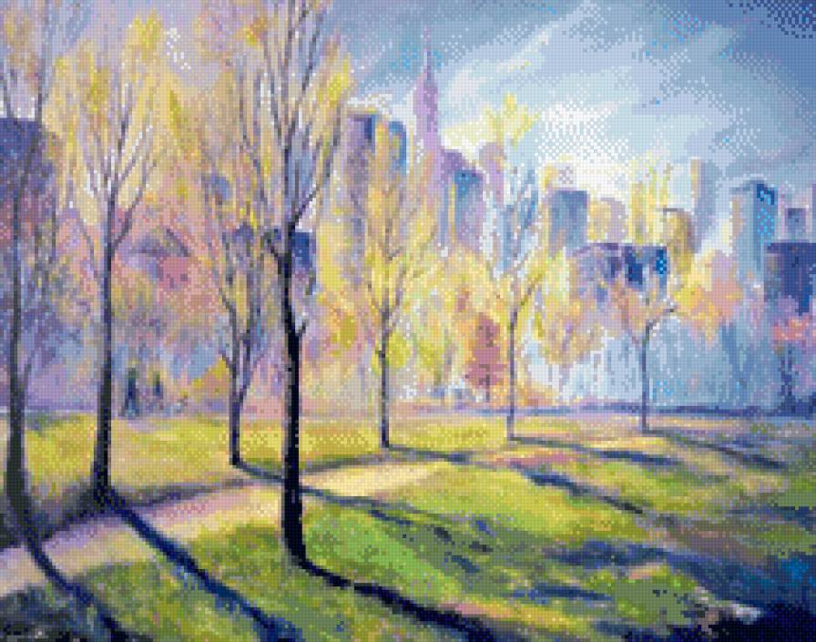 Весна пришла - искусство, картина, живопись, город - предпросмотр