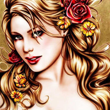 Схема вышивки «Девушка»