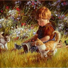 Схема вышивки «детство в картинах Джима Дели»