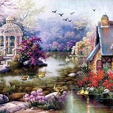 Схема вышивки «сказочный дом»