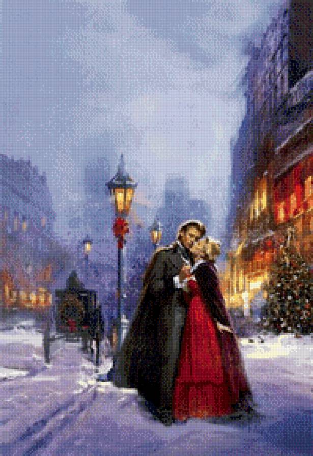 Романтика - зима, любовь, пара - предпросмотр