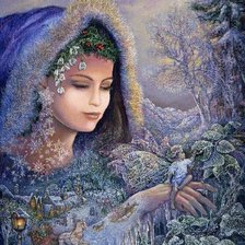 Схема вышивки «девушка-зима»