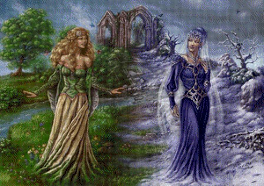 зима-лето - красота, природа, девушки - предпросмотр