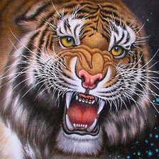 Схема вышивки «тигр»