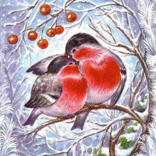 Схема вышивки «снегири»