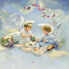 Схема вышивки «Чаепитие ангелов»