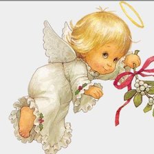 Схема вышивки «Ангелочек с веточкой»
