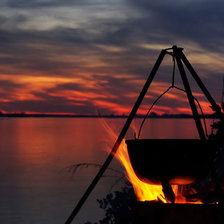 Схема вышивки «Костер на закате»