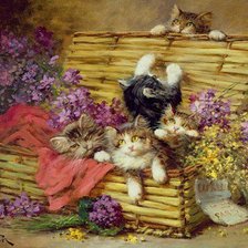 Схема вышивки «Котята»