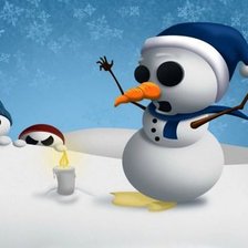 Схема вышивки «Снеговик»