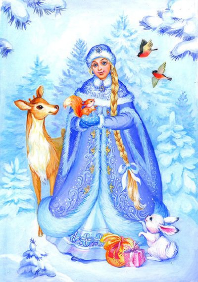 Новый год - снегурочка, олень - оригинал