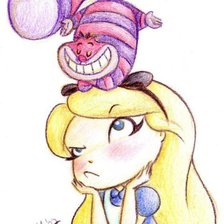 Схема вышивки «Alice and the cat»