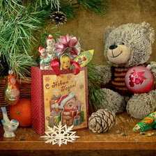 Схема вышивки «рождественский подарок»