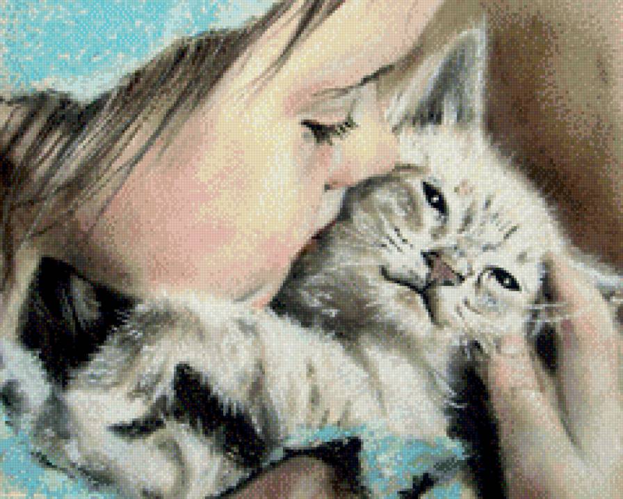 Лучшие друзья - дети, коты, кот, животные - предпросмотр