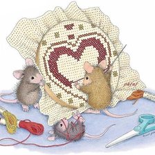Схема вышивки «мышки с нитками»