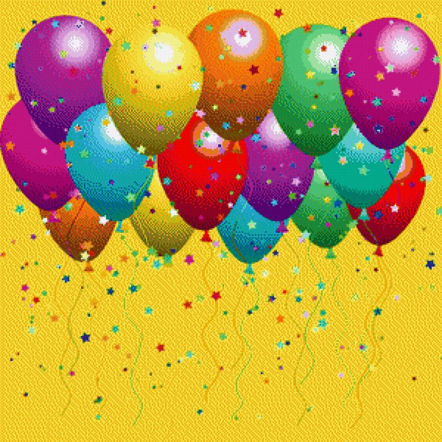 воздушные шарики - шар, конфетти - предпросмотр