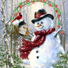 Схема вышивки «снеговик»