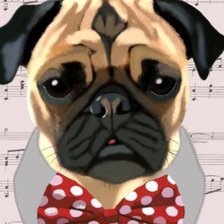 Схема вышивки «мопс»