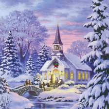 Схема вышивки «зимний вечер»