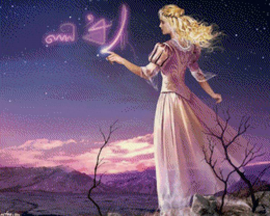 Звездное небо - разное, девушка - предпросмотр