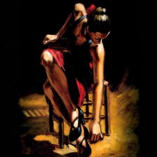 Схема вышивки «Танцовщица в красной юбке»