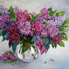 Схема вышивки «Сирень в вазе»