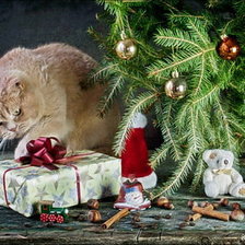 Схема вышивки «новогодний подарок»