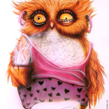 Схема вышивки «сова девочка»