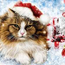 Схема вышивки «Новогодний кот»