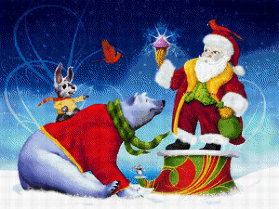 Новый год - снег, дед мороз - предпросмотр